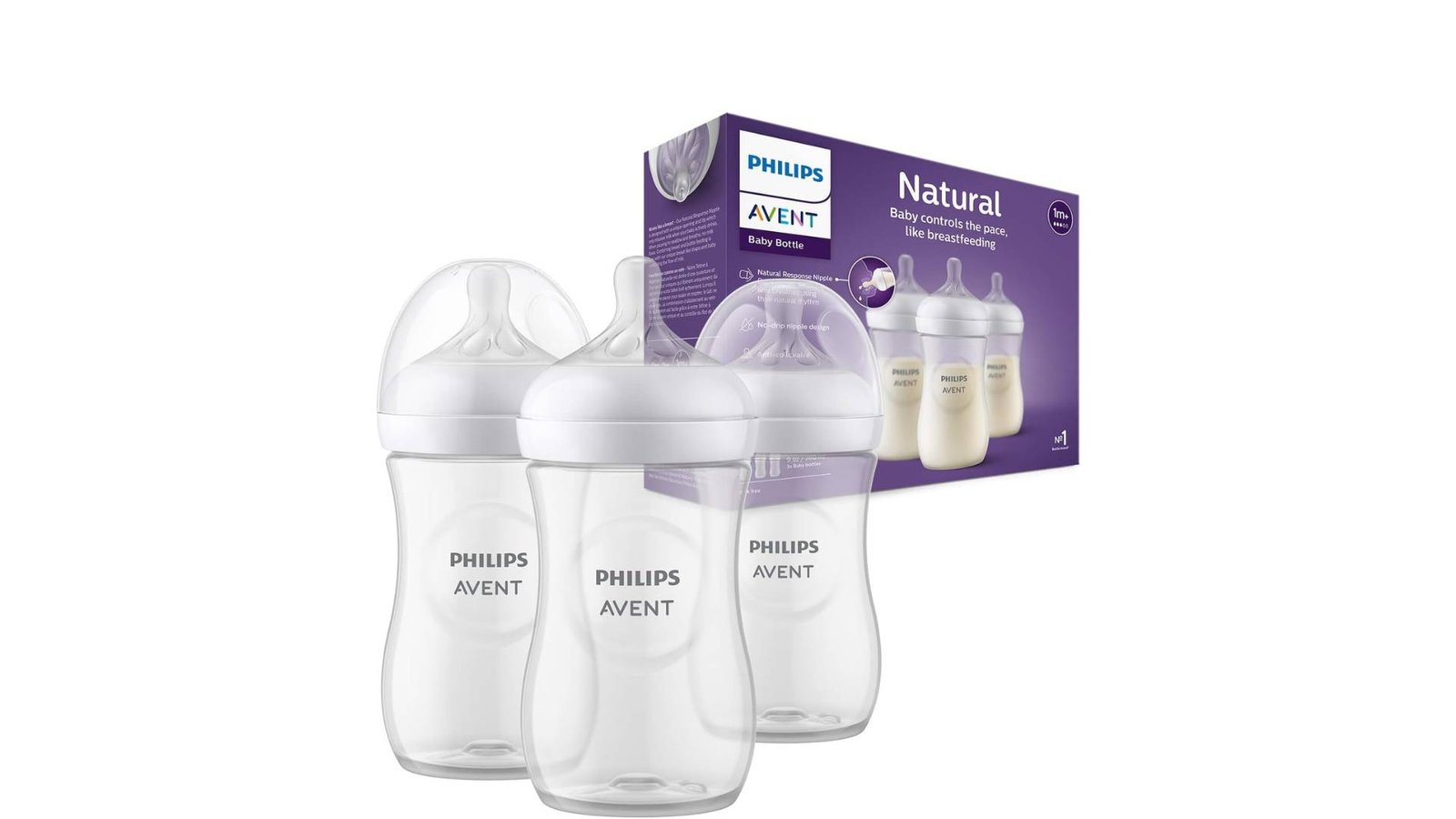 Kit Triplo Mamadeira Pétala 3.0 260ml Transparente